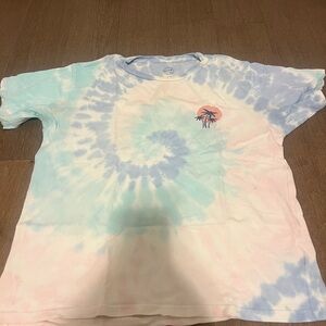 Pura Vida Pastel Tie-Dye T-Shirt with Palm Design